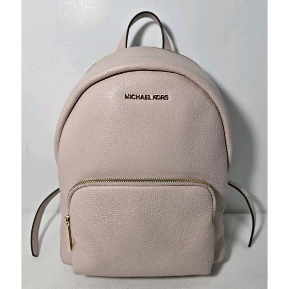 MICHAEL KORS Women’s Erin Medium Pebbled Leather Backpack Fawn MSRP $358 - Picture 1 of 14